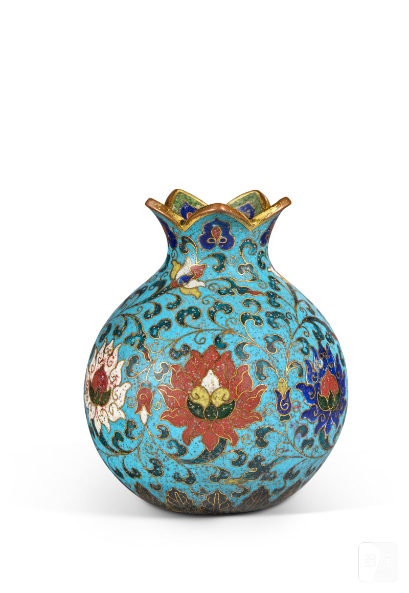 VASE EN FORME DE GRENADE EN ÉMAUX CLOISONNÉS  CHINE, XVIIE SIÈCLE - 图1